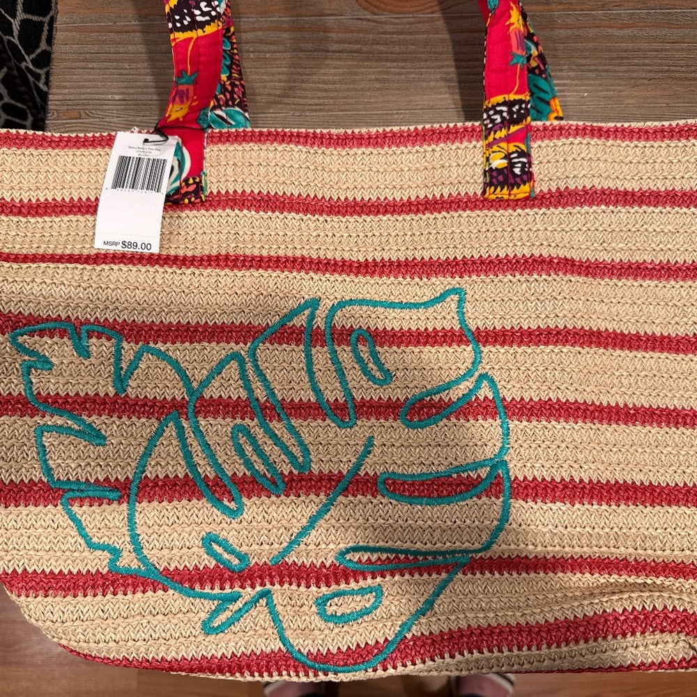 Vera Bradley Straw beach tote bag
